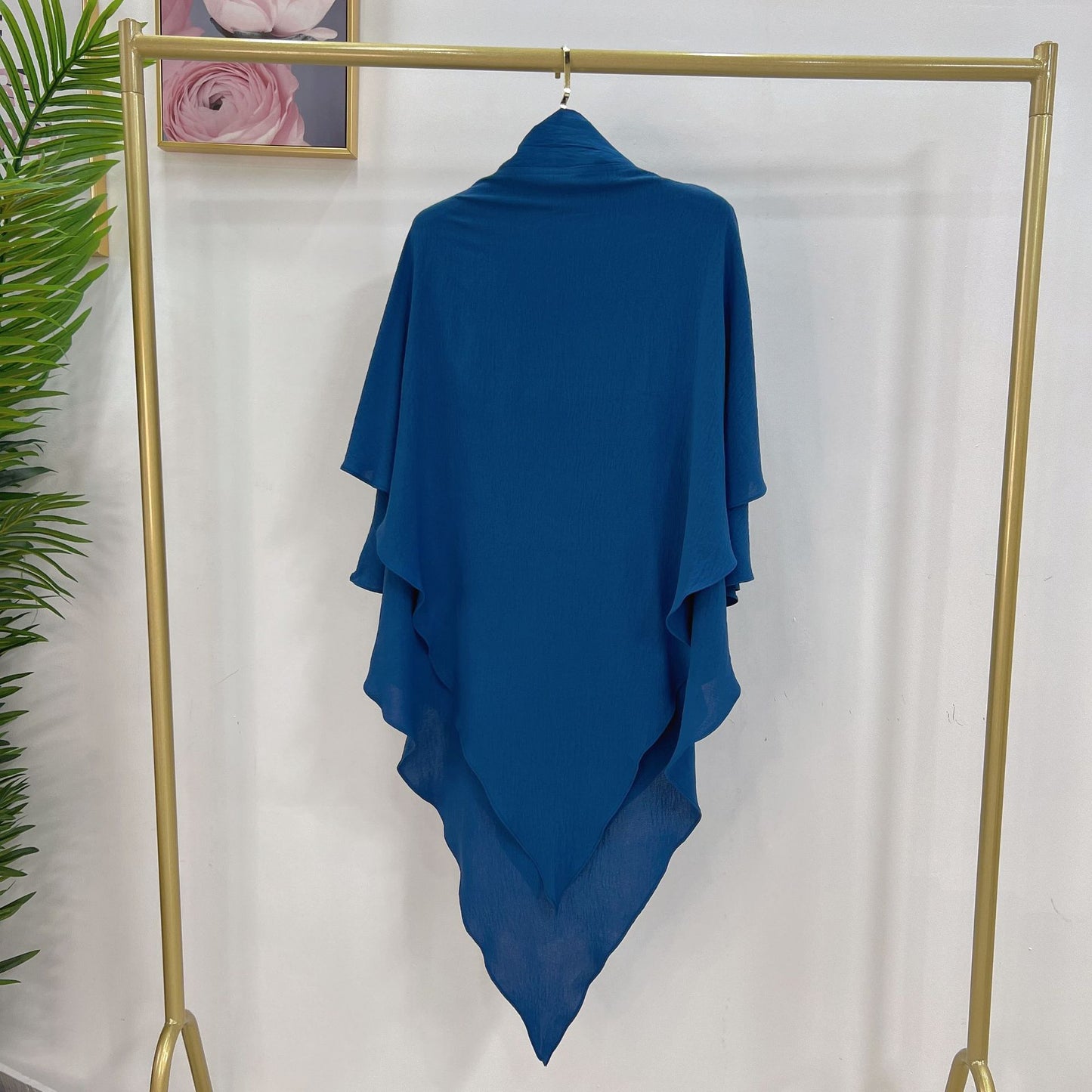 #591 lady slip abaya ruffled sleeve crepe material