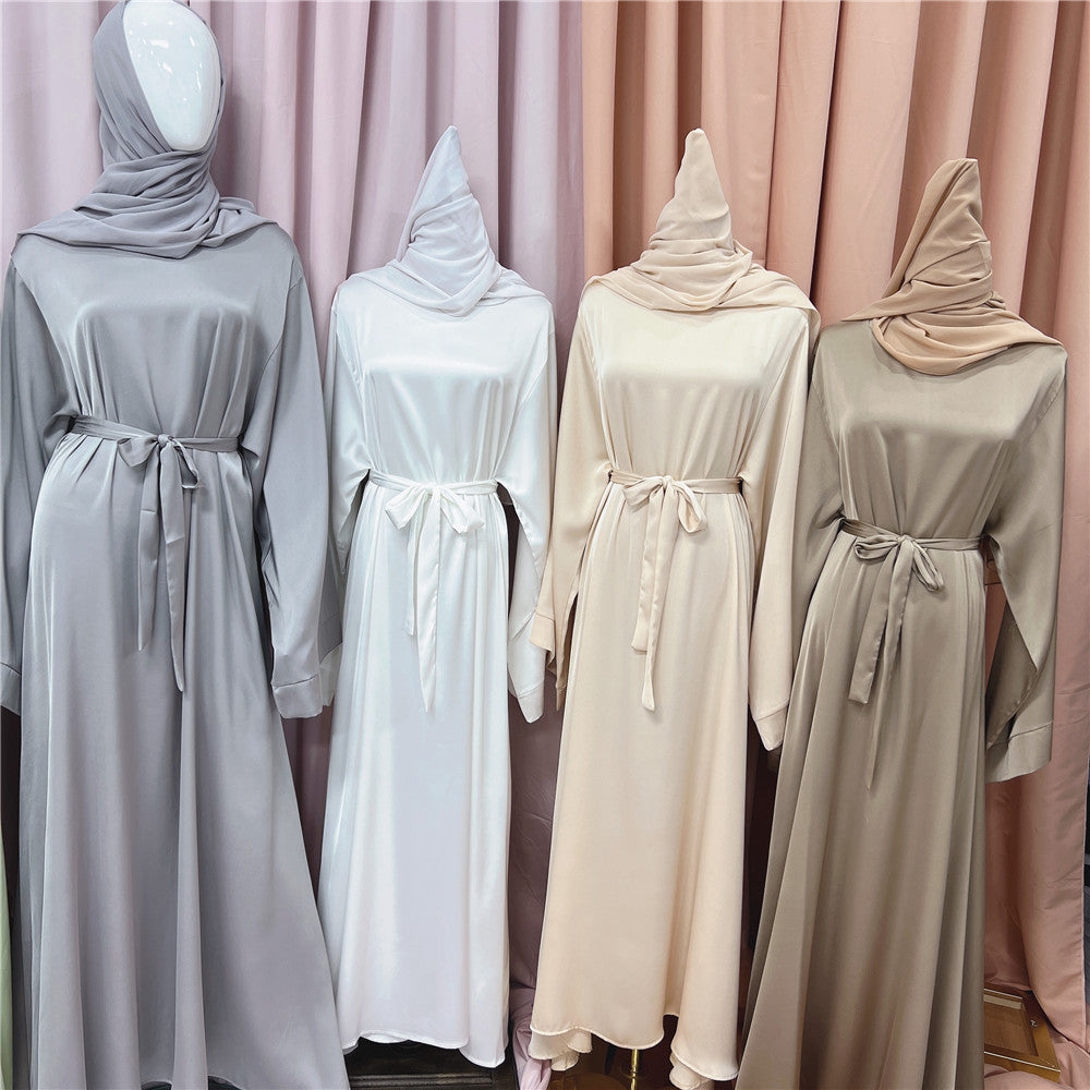 #503 stain closed abaya with pocket