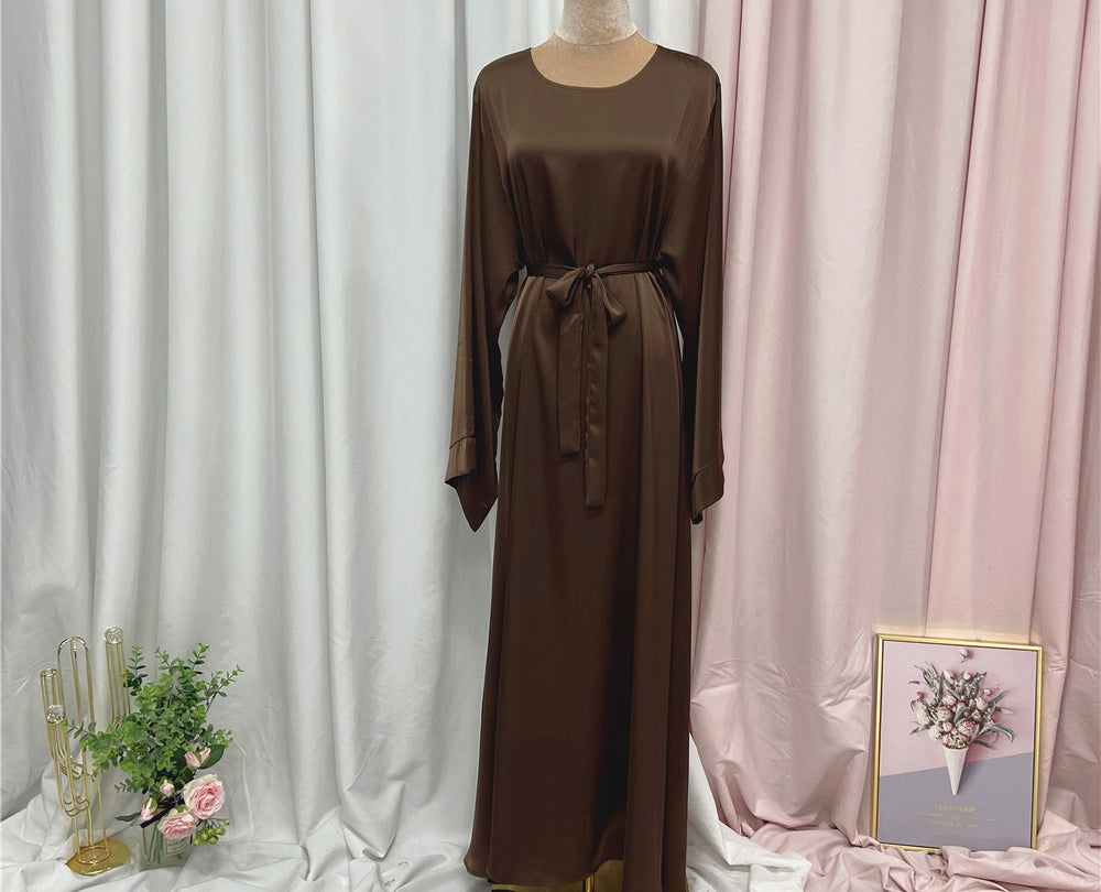 #503 stain closed abaya with pocket