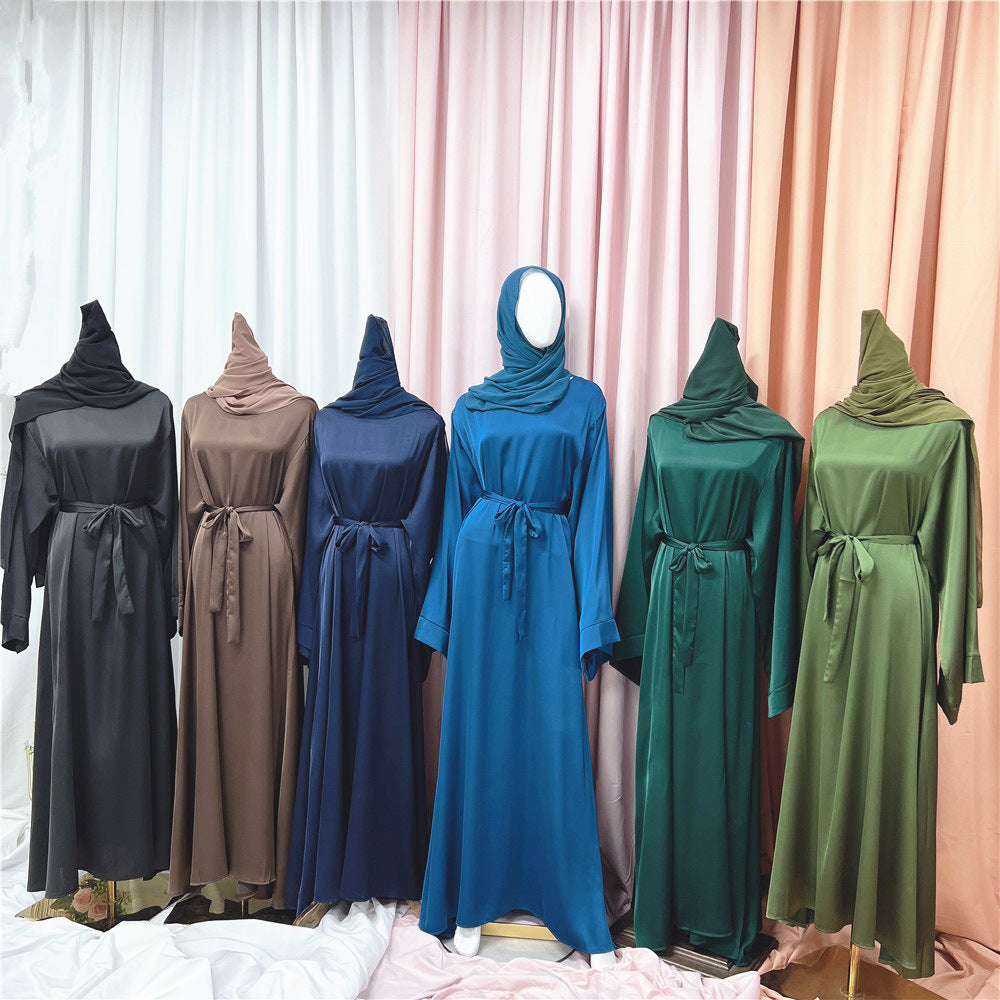 #503 stain closed abaya with pocket