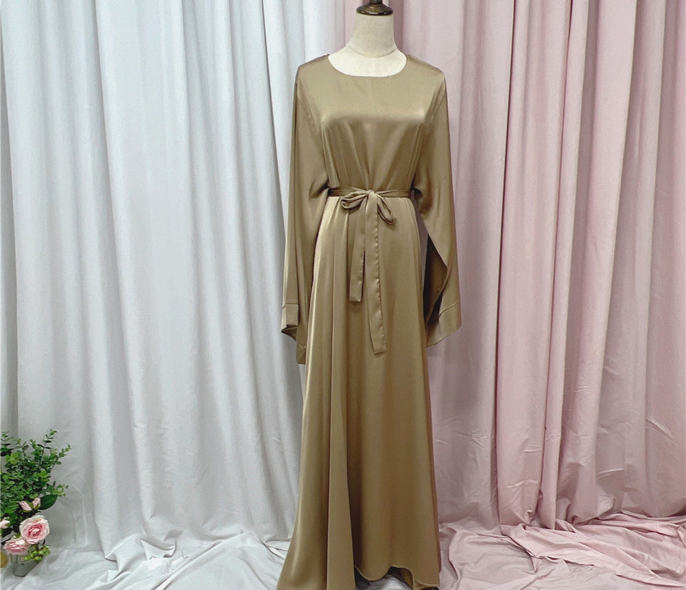 #503 stain closed abaya with pocket