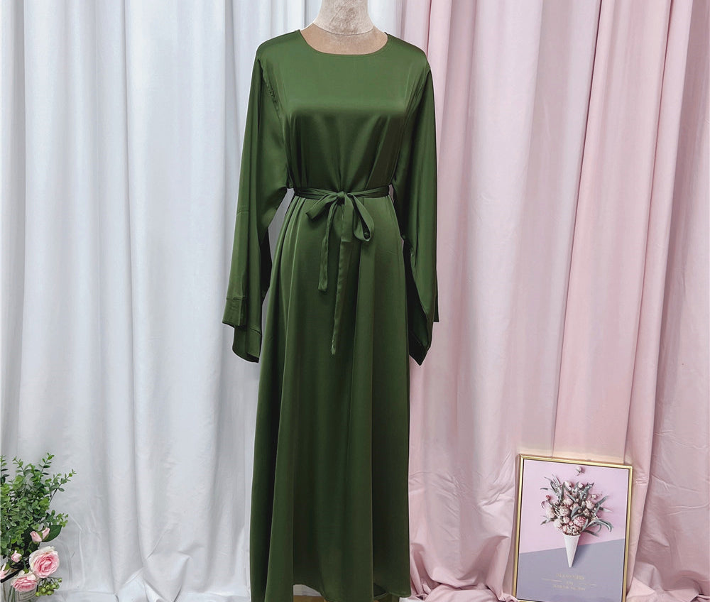 #503 stain closed abaya with pocket