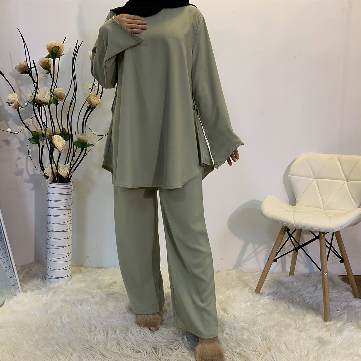 #2272 2PCS Women Casual Suit Top+Pant