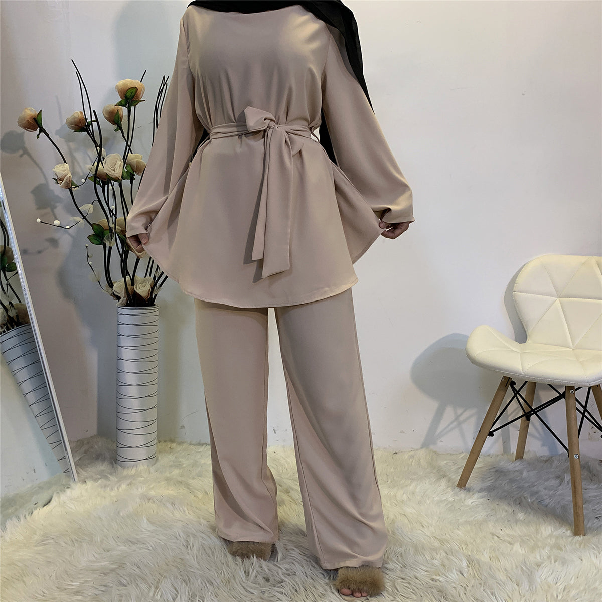 #2272 2PCS Women Casual Suit Top+Pant