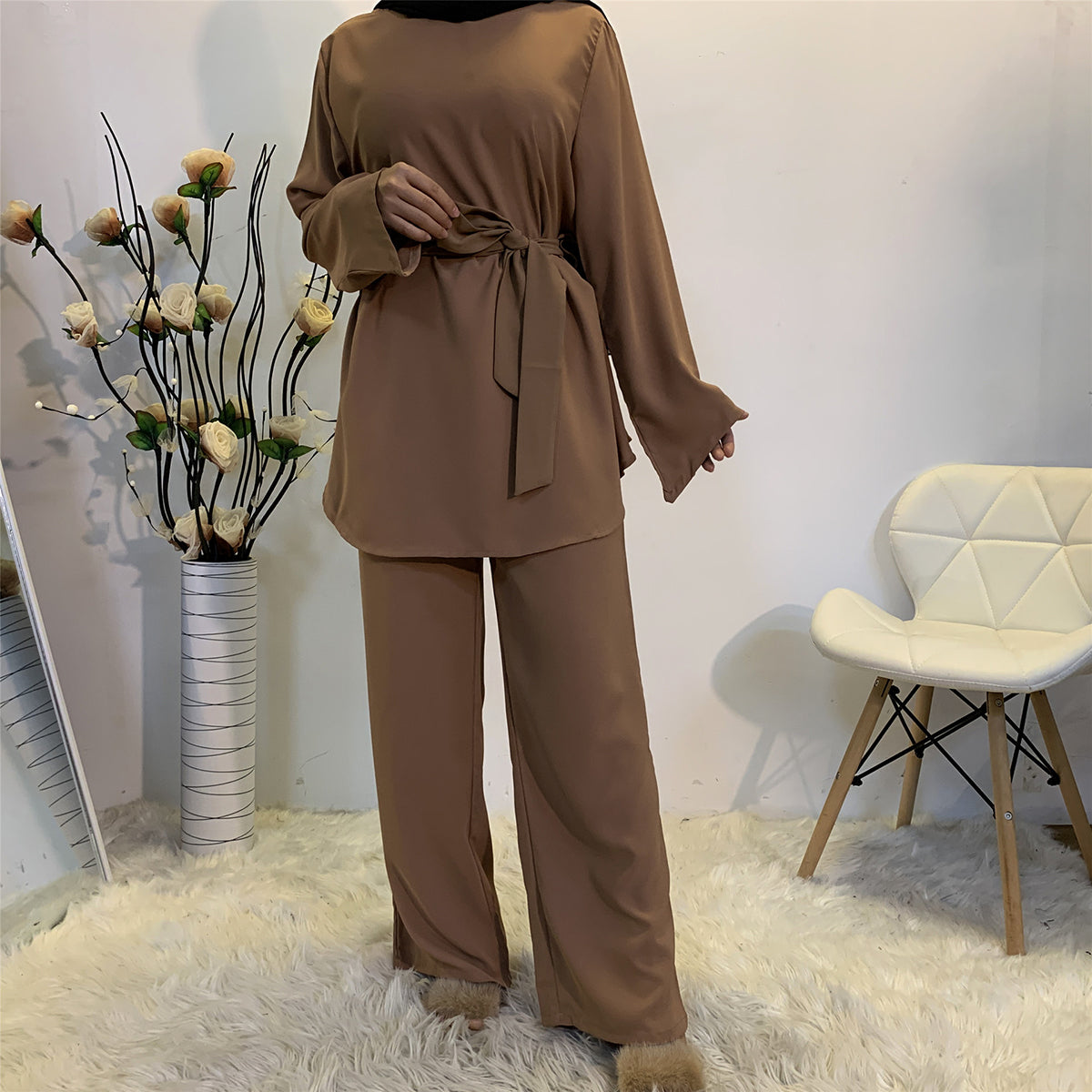 #2272 2PCS Women Casual Suit Top+Pant