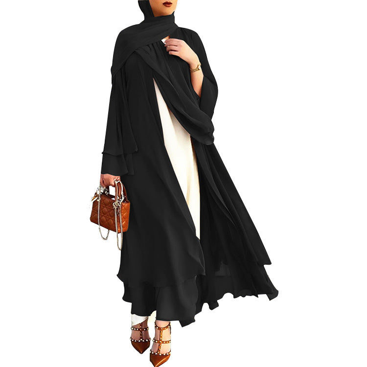 #414 open abaya lady's dress chiffon 9 colour