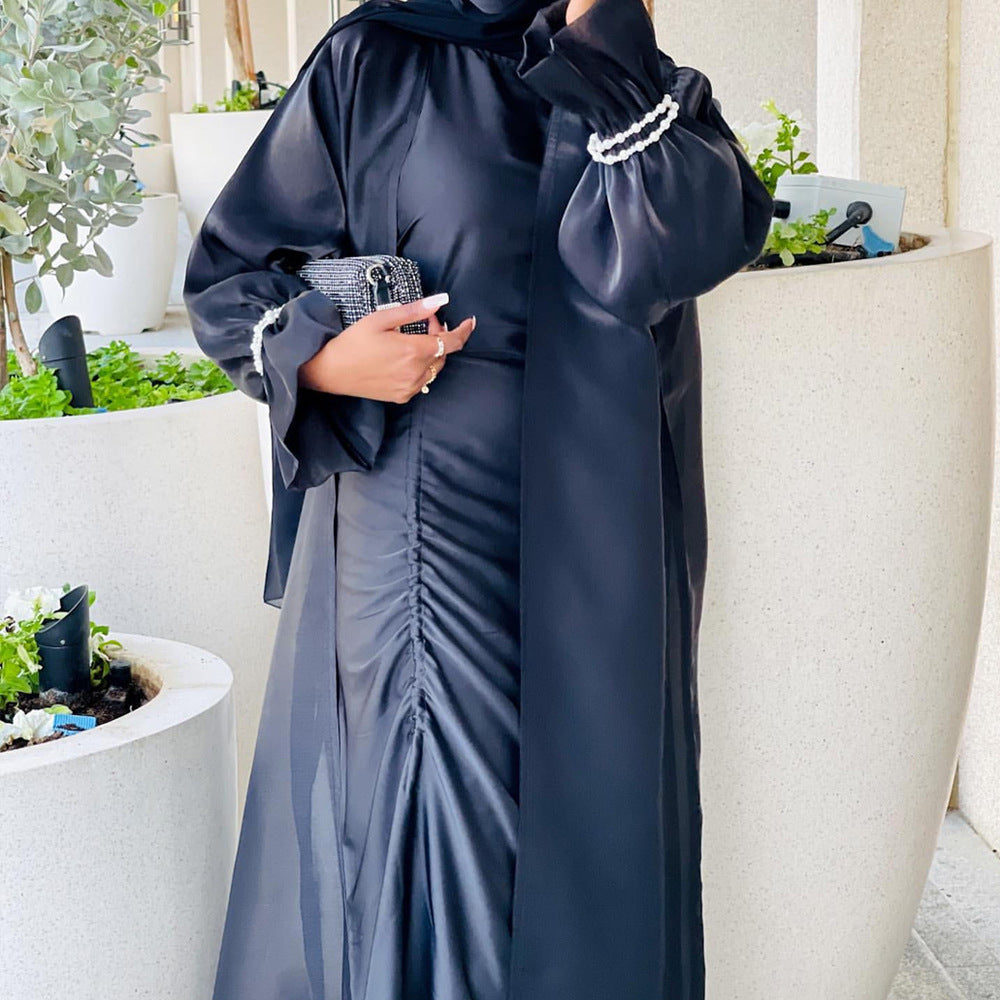 #517 open abaya women lady dress beautiful Black White