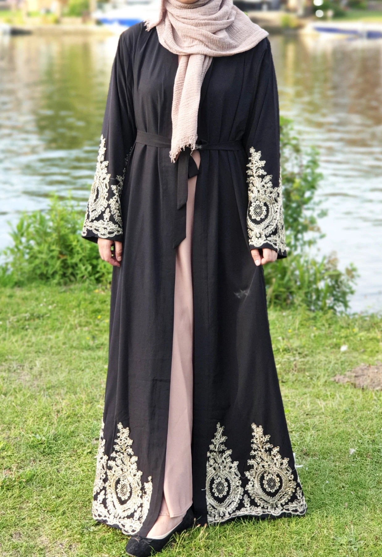 #1495 cardigan elegant long abaya