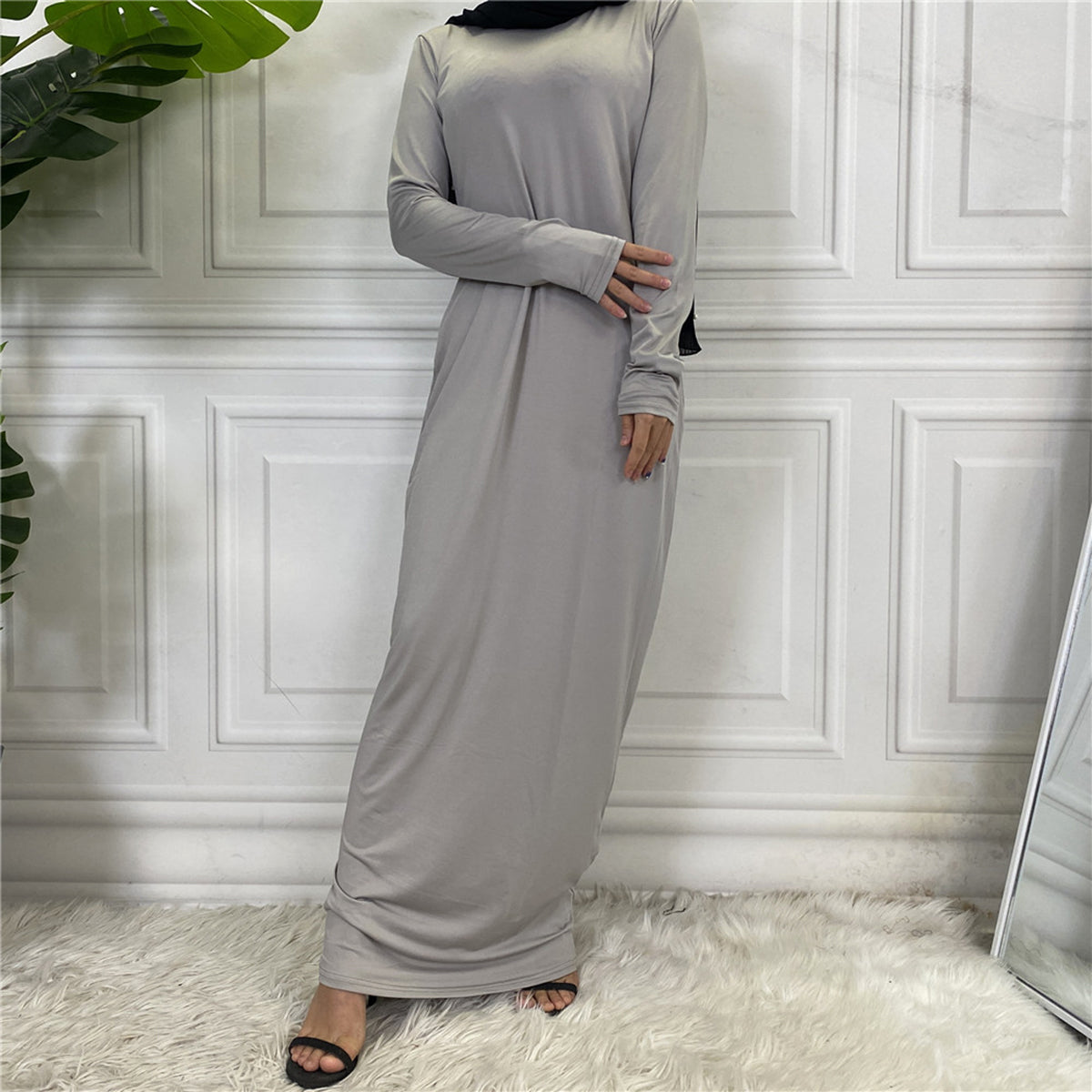 #61 muslim inner slip dress long sleeve