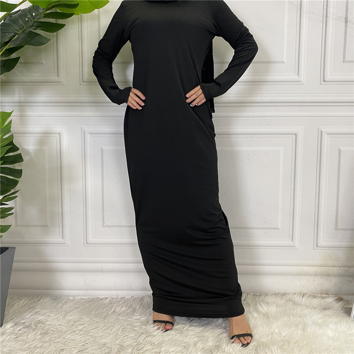 #61 muslim inner slip dress long sleeve