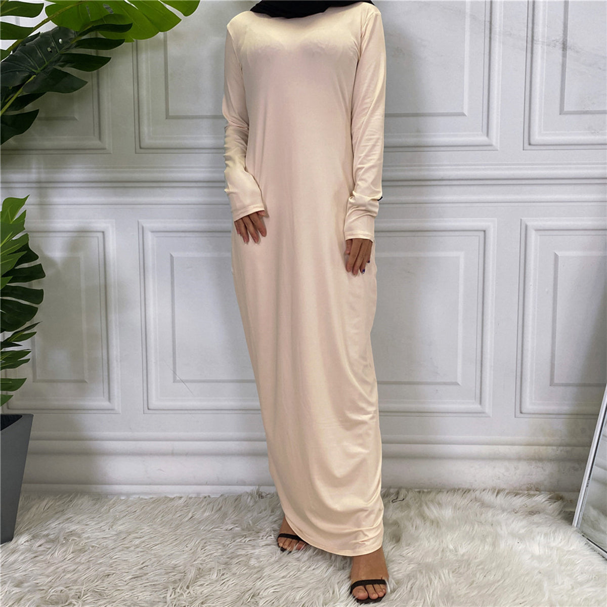 #61 muslim inner slip dress long sleeve