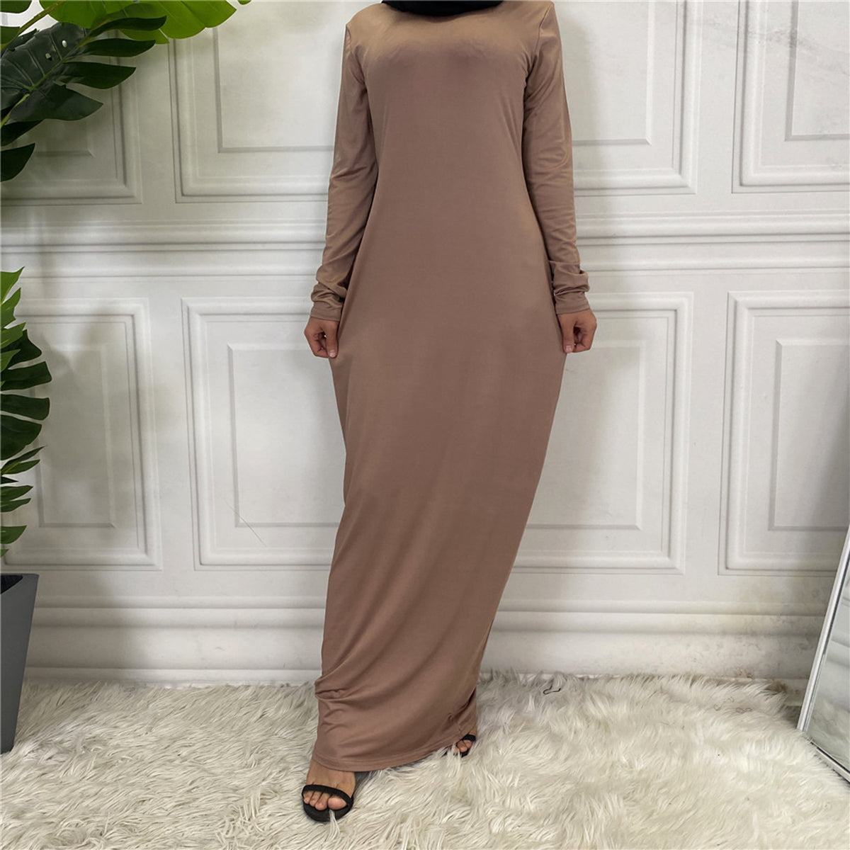 #61 muslim inner slip dress long sleeve