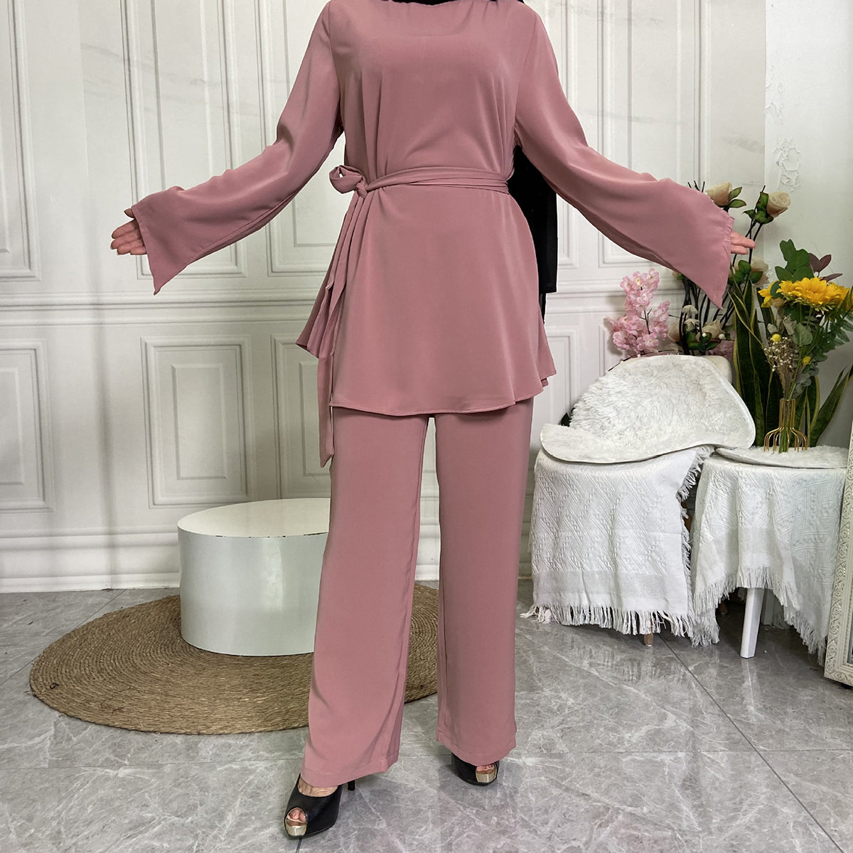 #2272 2PCS Women Casual Suit Top+Pant