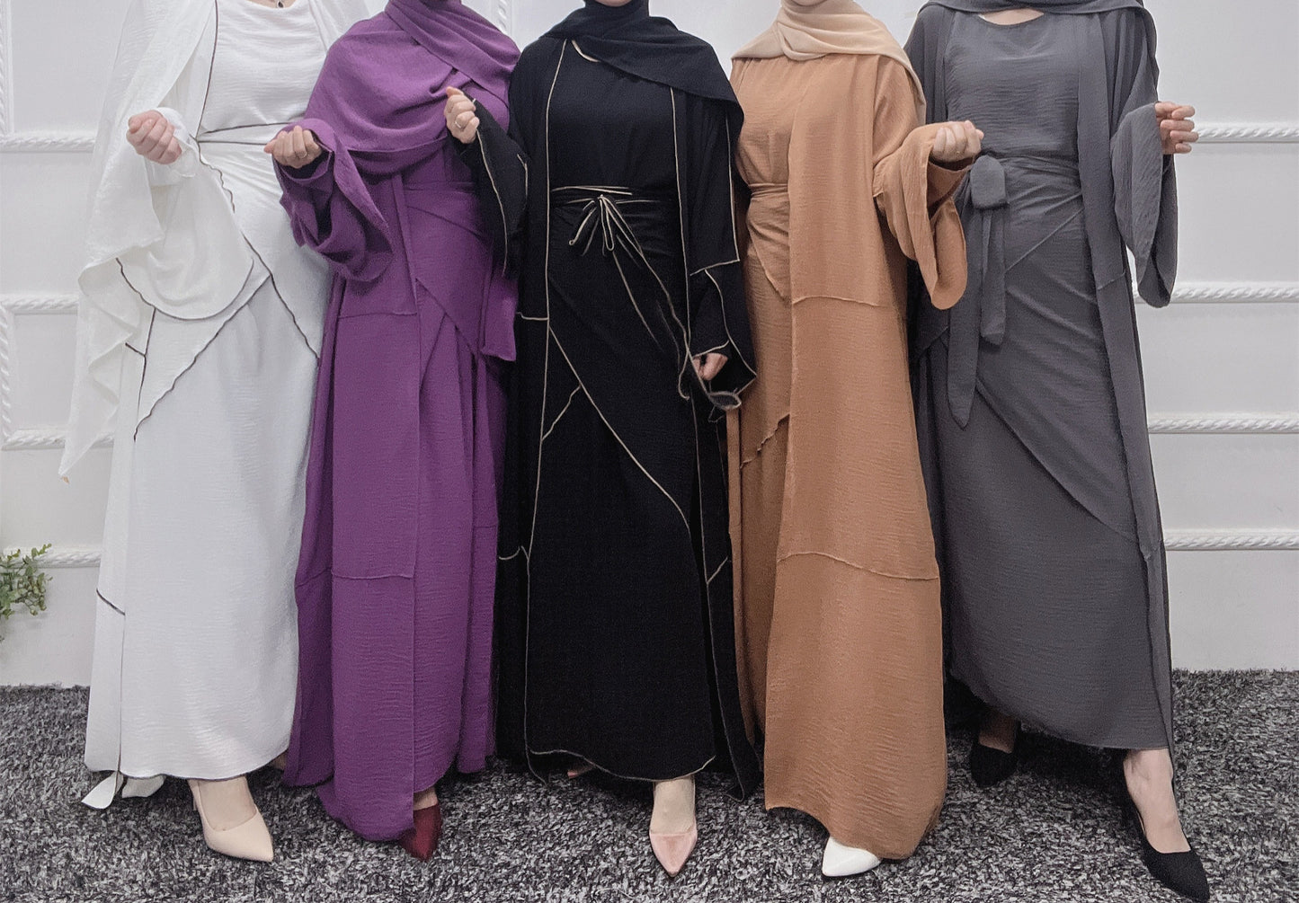 #509 3pc open abaya lady women